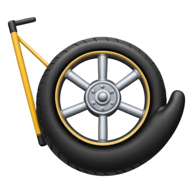 he aircraft's landing gear is one inflated, plump wheel with a strut, black in color, cartoon-style sticker