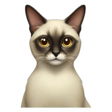 Balinese cat as evil genius sticker