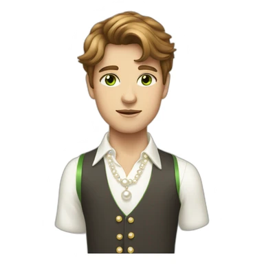 Posh-boy-with-pearl-necklace-and-green-eyes-and-brown-hair sticker