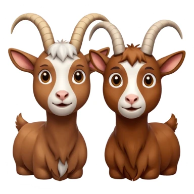 Two goats staring at each other one is anxious one is a chill guy sticker