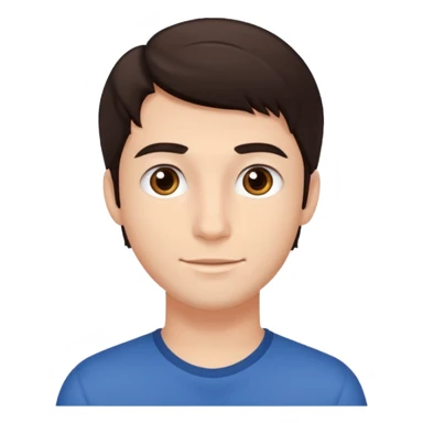 young man dark brown hair sticker