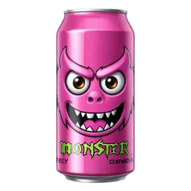 Pink monster energy drink with the logo of original monster company energy drink do not add the face in it just normal monster can  sticker