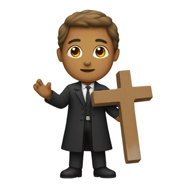 Someone holding a cross sticker