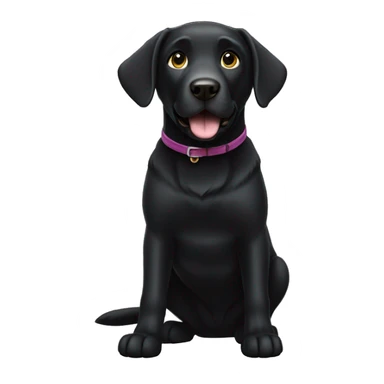 a black labrador, full body view, waving with one paw, comicstyle sticker