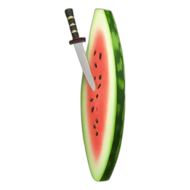katana slices watermelon sticker