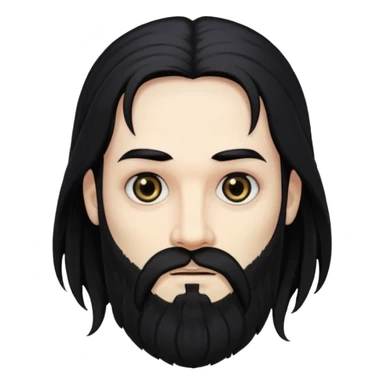 gothic man with long hair and  beard sticker