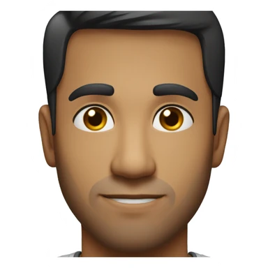 A head and shoulders shot of a 32 year old South Asian man, with short black hair,   with brown eyes wearing a t-shirt. sticker