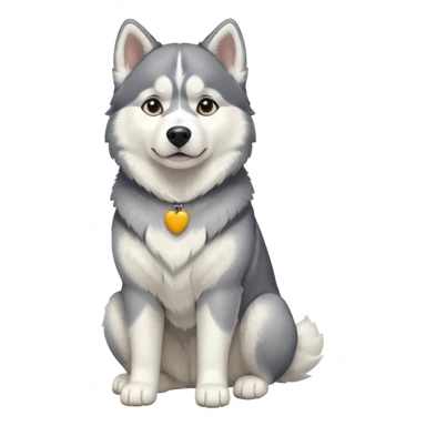 full body of husky, front view sticker