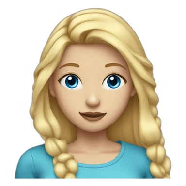 teenage girl with blue eyes and blonde hair sticker