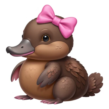 Platypus with a pink bow sticker