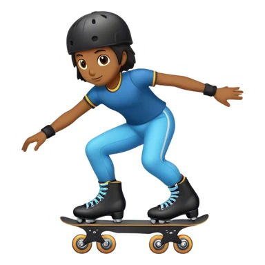 Black roller skater sticker