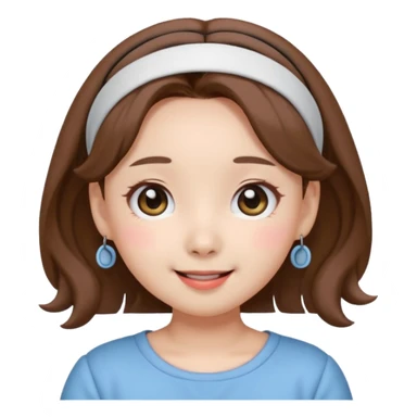 “Cartoon emoji of Nayeon from TWICE, short round face, puffy cheeks, big round eyes with gentle droop, button nose, playful smile, cute hairband” sticker