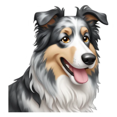 Blue merle collie dog black white and grey sticker