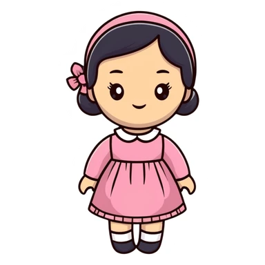 woman doll sticker