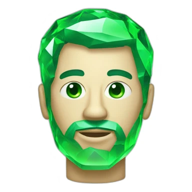 man made of green crystal sticker