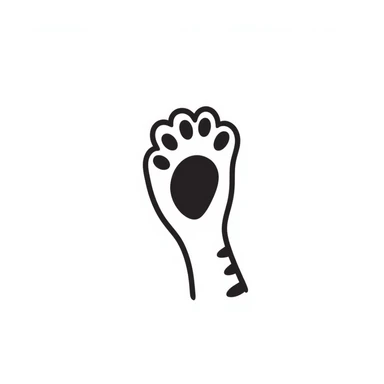 simple sketch of a cat's foot with toe beans sticker