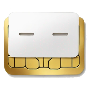 white and gold SIM Card you put in a phone sticker