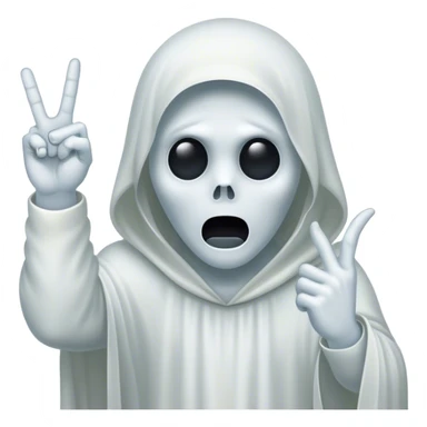 Ghost giving the middle finger sticker