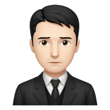 Nikolai Tesla,pensive, half body, blakc hair sticker