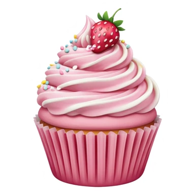 strawberry vanila cupcake sticker