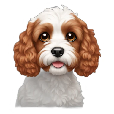 Ruby red cavoodle white chest sticker