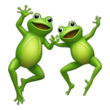 Dancing two green frogs sticker