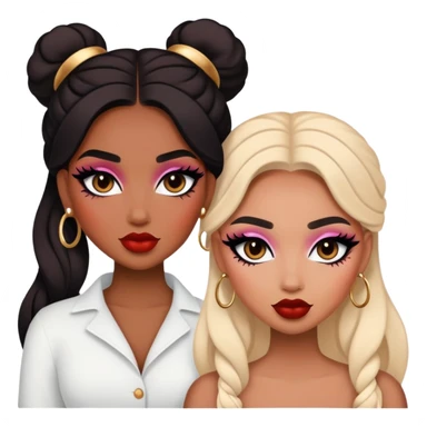 Boujy baddie different best friends, trendy heavy makeup sticker