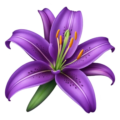 purple lily flower sticker