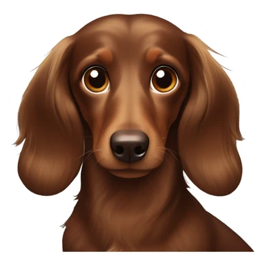 Longhaired dachs with light Brown eyes and Brown nose with Choco sticker