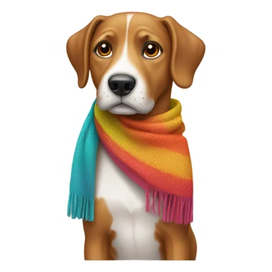 Dog wearing a scarf sticker