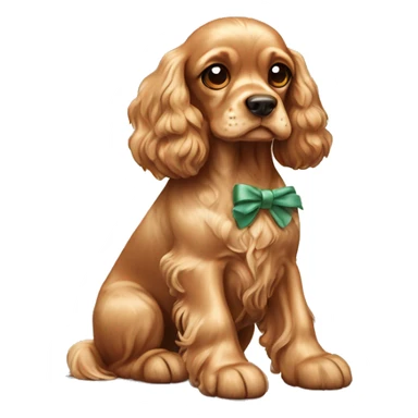 Cocker spaniel dog with bow sticker