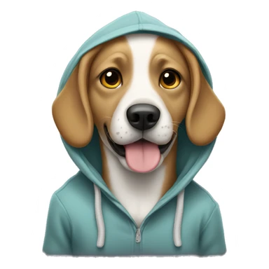 dog wearing hoddie sticker
