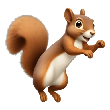 female squirrel from the front jumping with big tail
 sticker