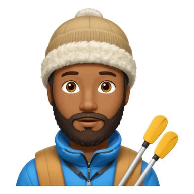 black guy with beard, ski hat, no bat sticker