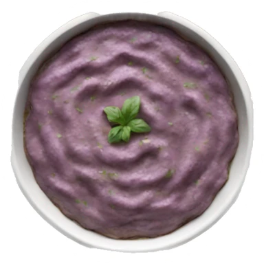 Eggplant dip in a circular dish sticker