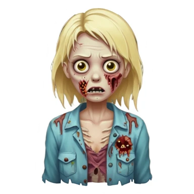 blonde zombie sticker