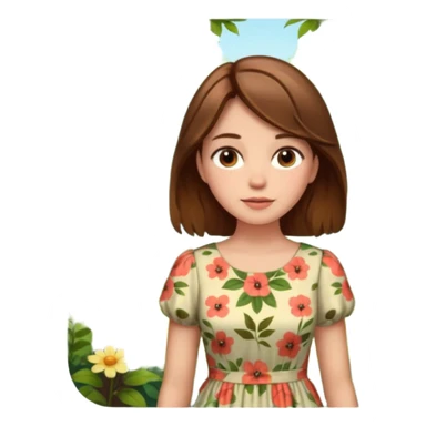 brown haired woman in the woods sticker