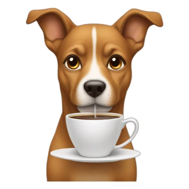 dog-sipping-coffee sticker