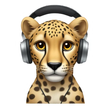 cheetah but with headphones sticker