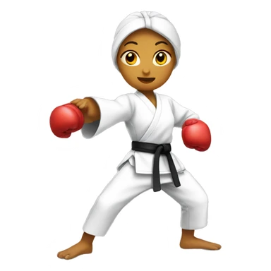 karate girl chicken sticker