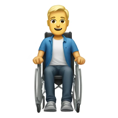 Blonde man in a wheelchair  sticker