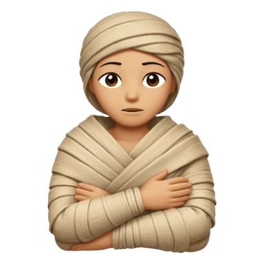 Ancient mummy laying down with arms crossed asleep sticker