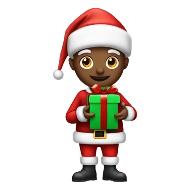 Christmas santa With Christmas elf holding presents sticker