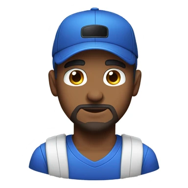 Male video gamer blue cap goatee brown eyes sticker