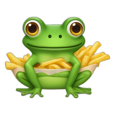 Grenouille qui mange des frites sticker
