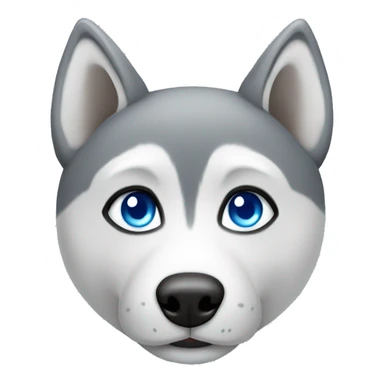 grey husky with blue eyes sticker