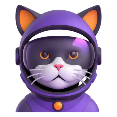 space cat with futuristic visor sticker