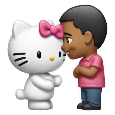 Hello kitty dándole un beso a mateo (su novio) sticker