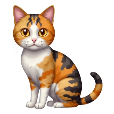 full body anxious looking colourful light patched calico tabby cat with hazel eyes sticker
