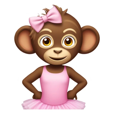 Monkey in pink tutu sticker